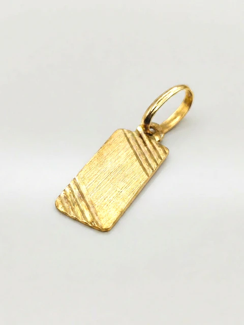 Colgante Placa Satín Identidad Oro 18k