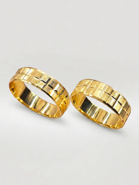 Argollas Nupciales Fe Satín 6 mm Oro 18k