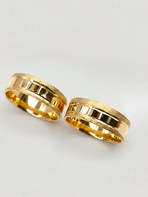 Argollas Matrimonio Satín Moderno 6 mm Oro 18k