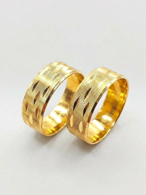 Argollas Nupciales Hojas de Olivo 7 mm Oro 18k