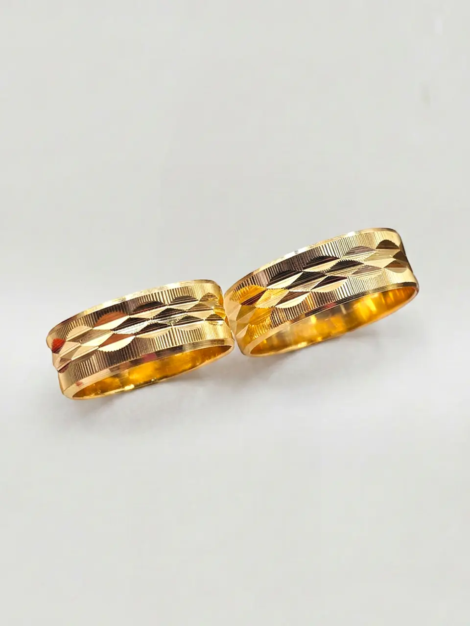 Argollas Nupciales Hojas Centrales Satín 7 mm Oro 18k 4