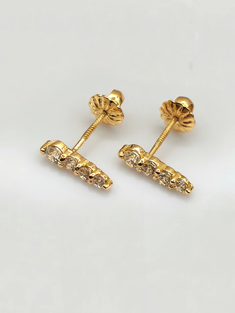 Aros Princesa con Circones Oro 18k