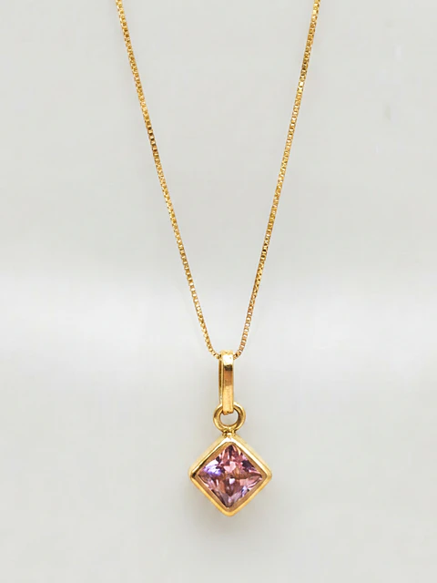 Cadena Veneciana Rombo Rosa de Francia Oro 18k