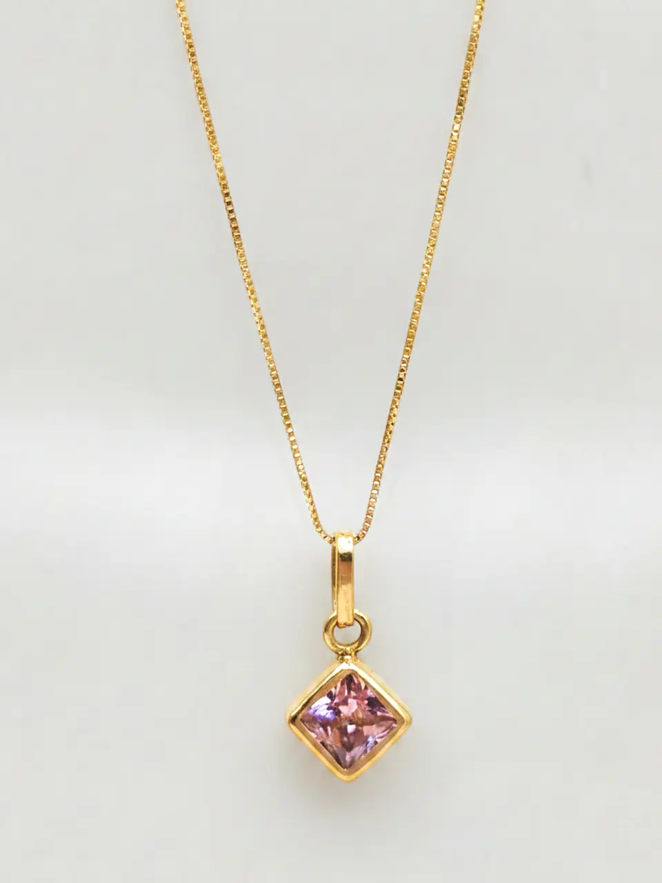 Cadena Veneciana Rombo Rosa de Francia Oro 18k 1
