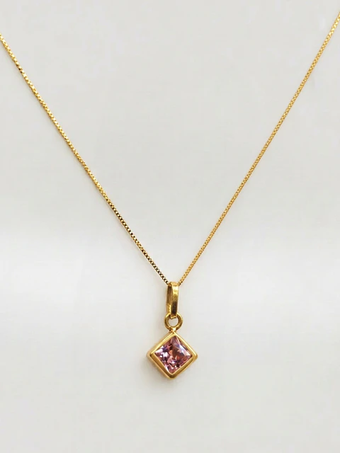 Cadena Veneciana Rombo Rosa de Francia Oro 18k