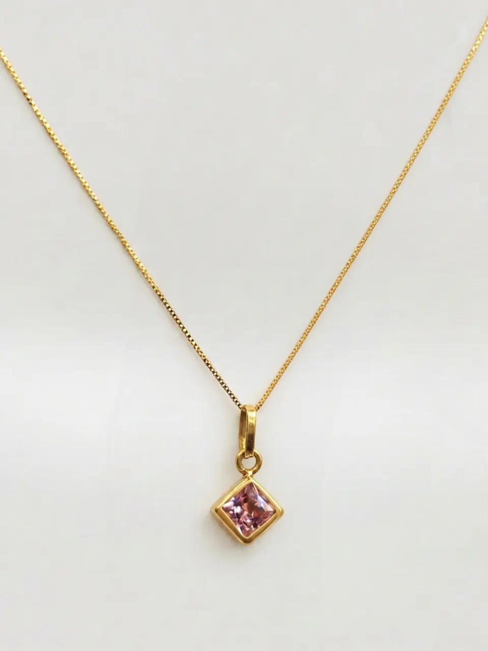 Cadena Veneciana Rombo Rosa de Francia Oro 18k 2