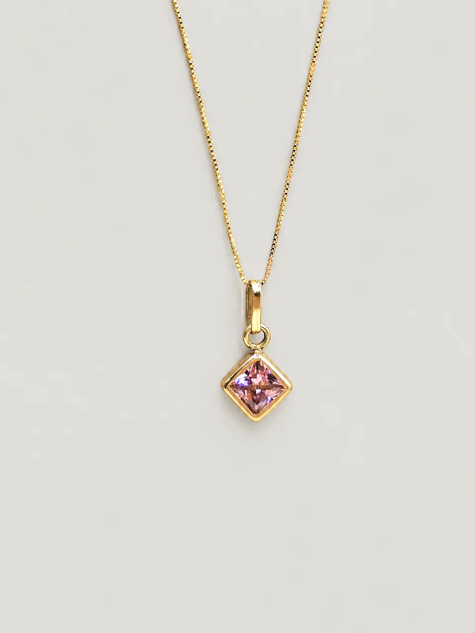 Cadena Veneciana Rombo Rosa de Francia Oro 18k 4