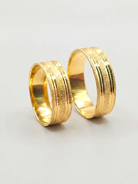 Argollas Matrimonio Brillo de Satín 6 mm Oro 18k