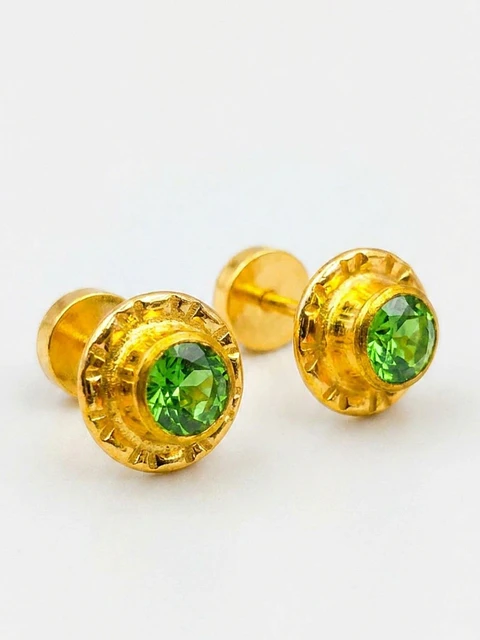 Aros Abridores Jardín de Esmeralda Grande Oro 14k