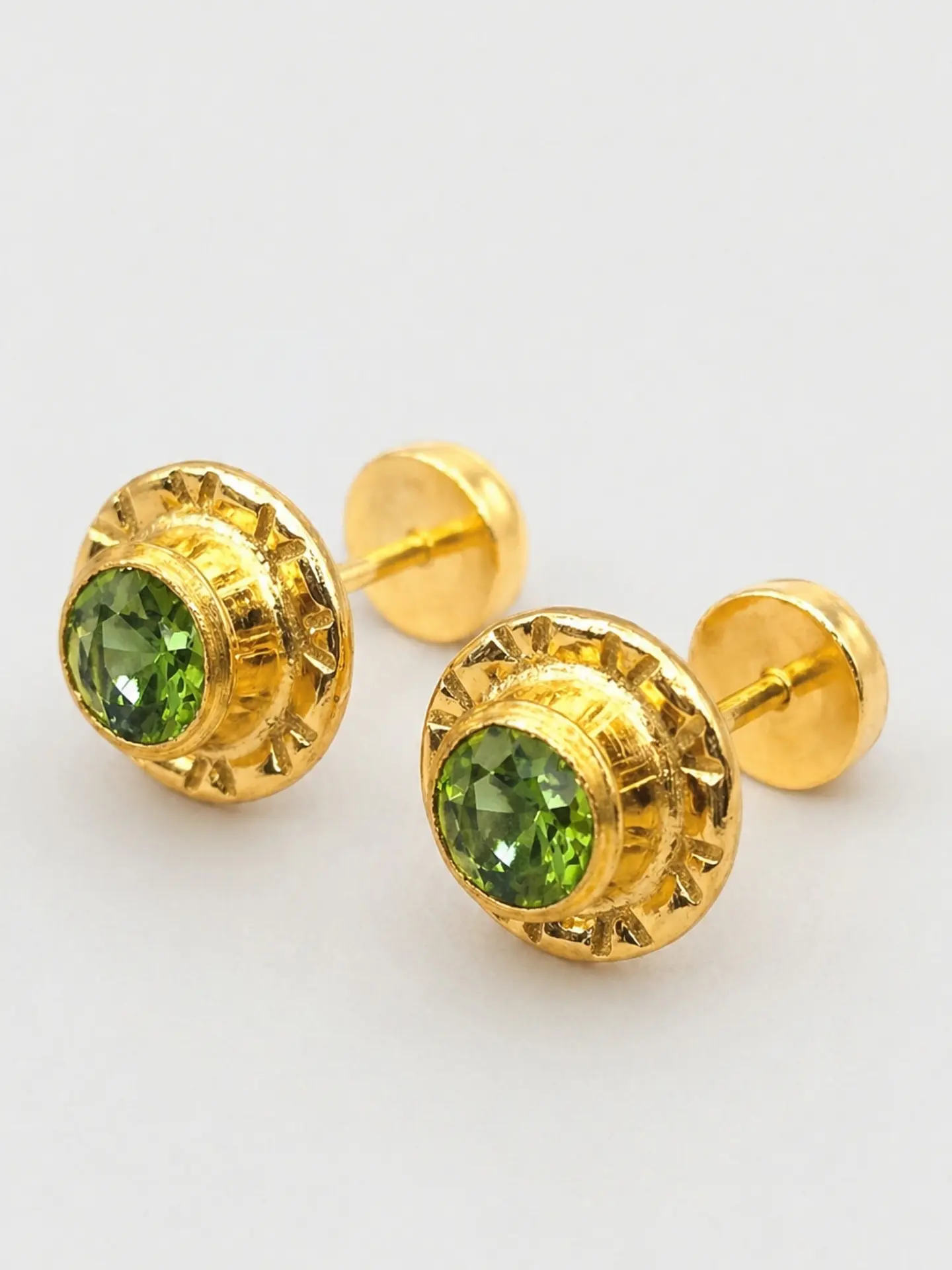 Aros Abridores Jardín de Esmeralda Grande Oro 14k 3