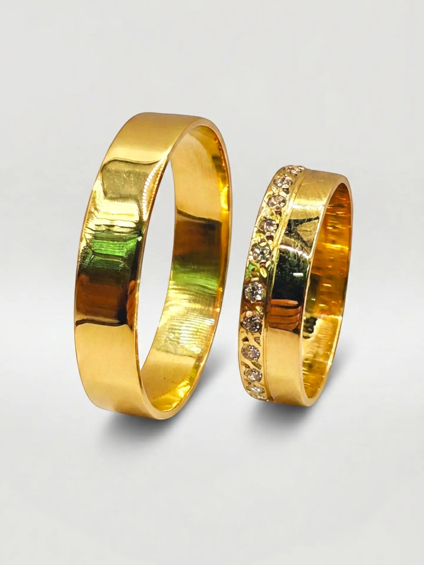 Argollas Nupciales Corona de Circones 5 mm Oro 18k 2