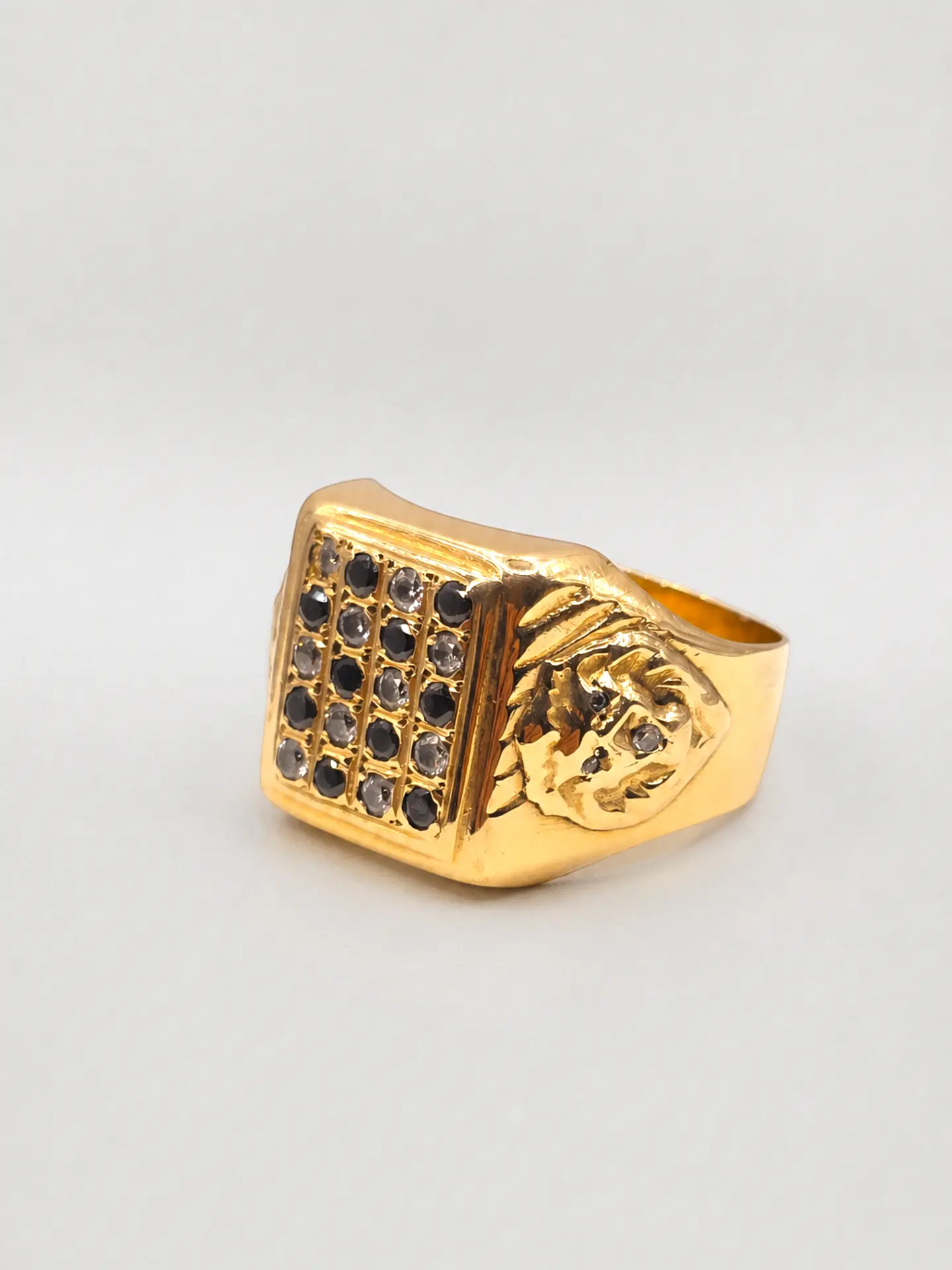 Anillo Sello León Imperial Ónix Oro 18k 4