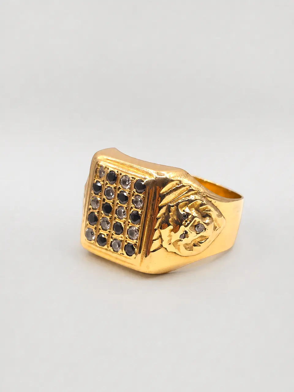 Anillo Sello León Imperial Ónix Oro 18k 4