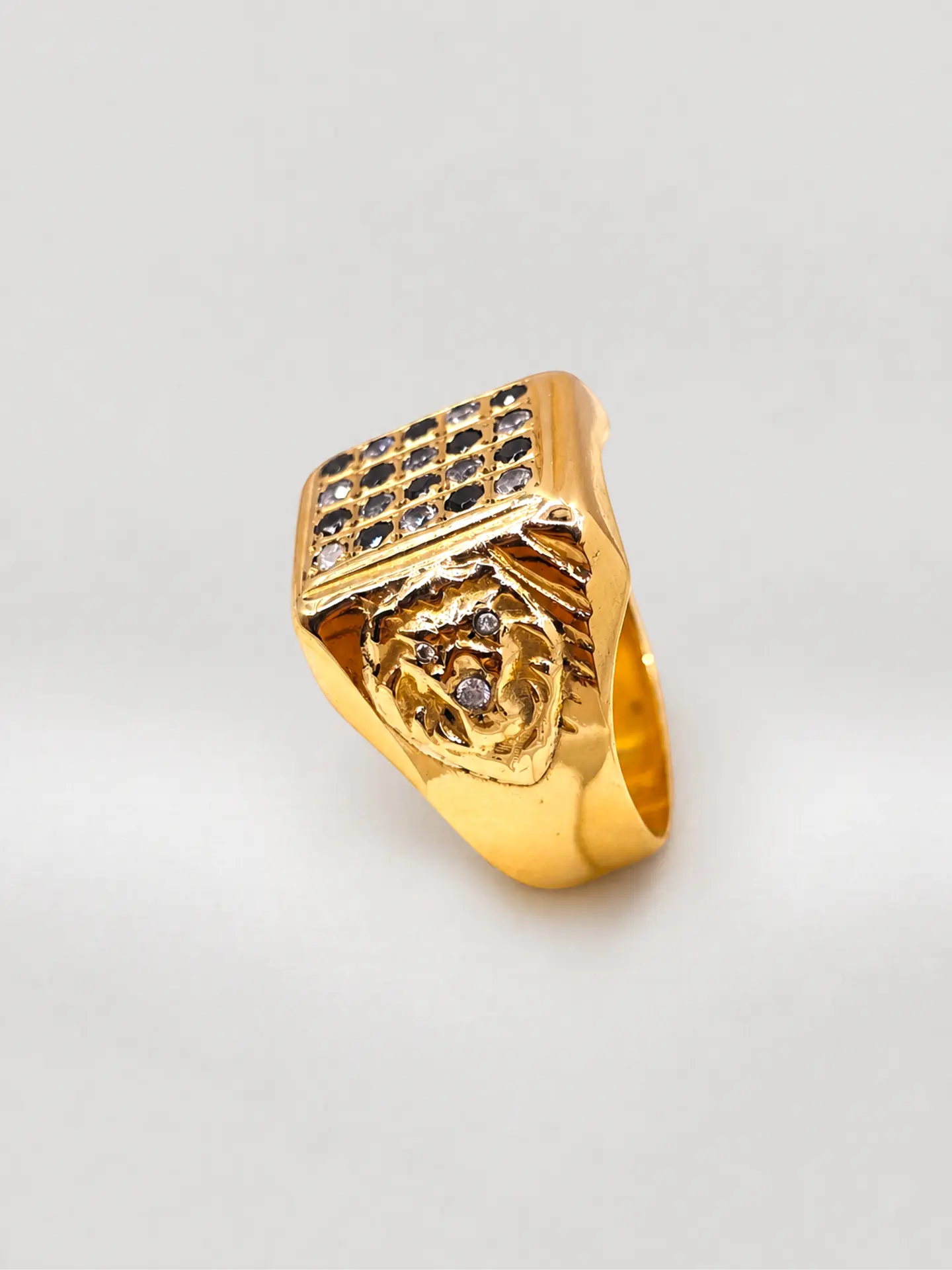 Anillo Sello León Imperial Ónix Oro 18k 5