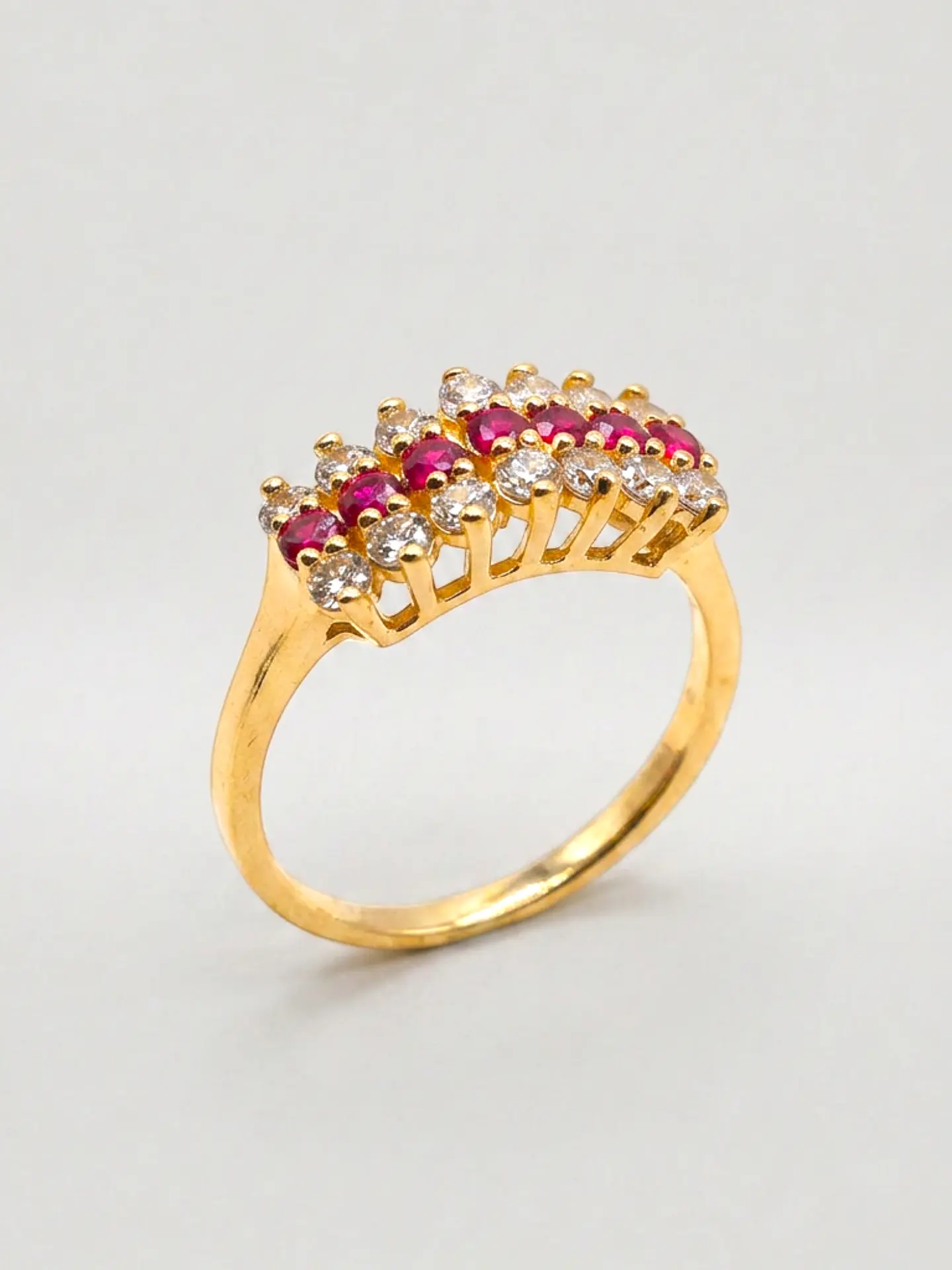 Anillo Condesa Real de Rubí y Circones Oro 18k 5