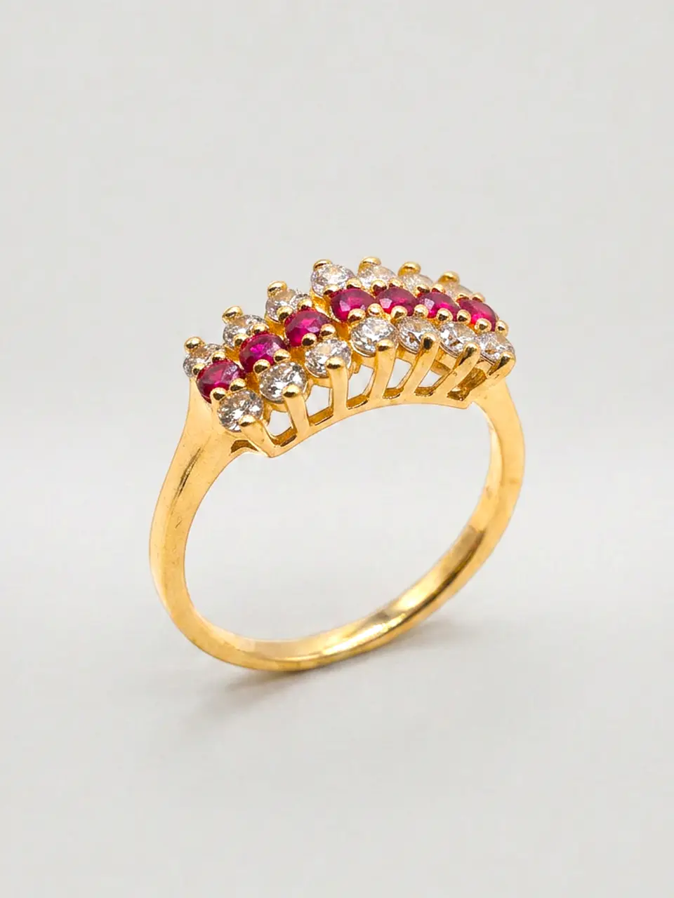 Anillo Condesa Real de Rubí y Circones Oro 18k 5