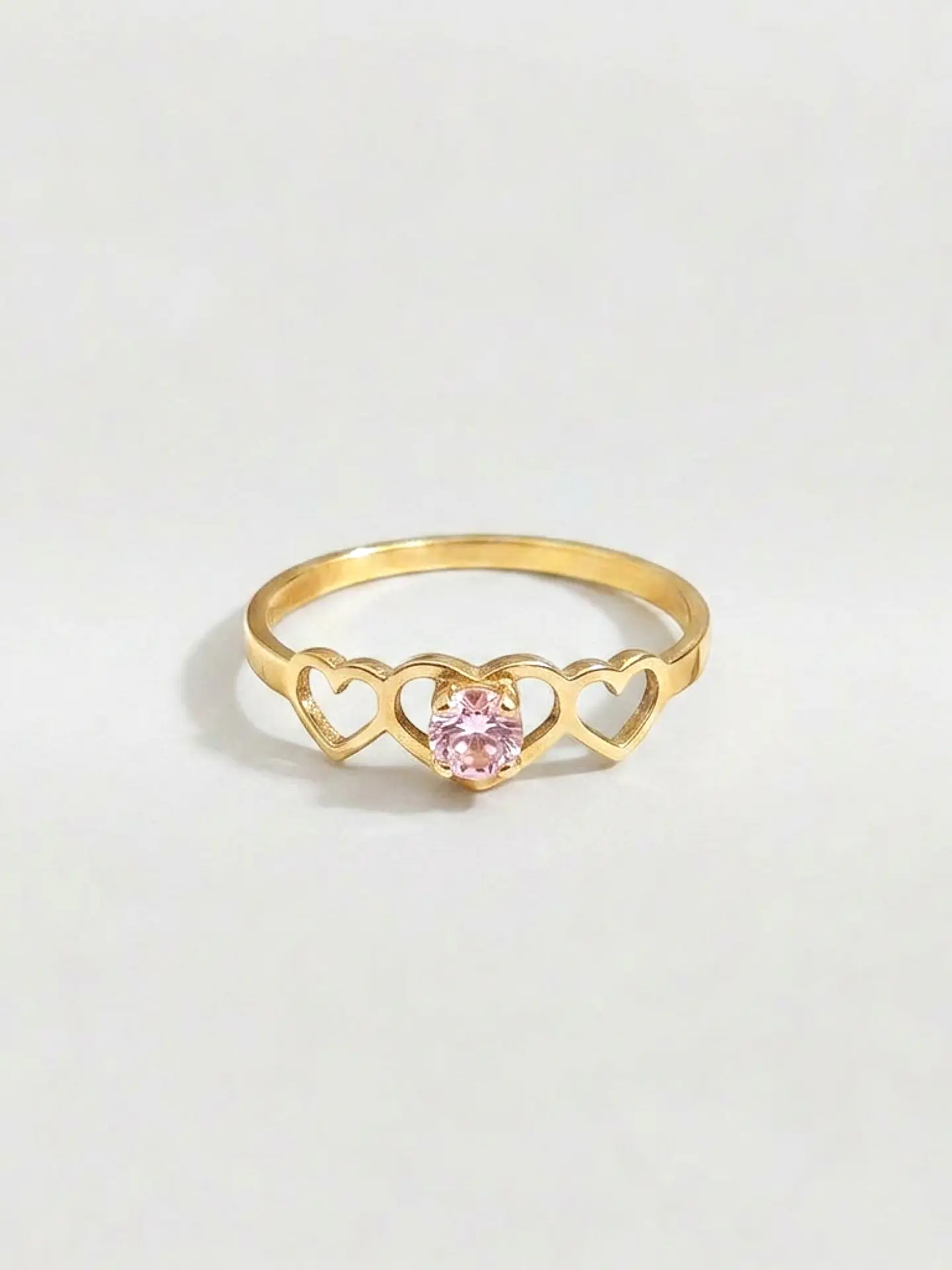 Anillo Trilogía de Corazones Rosa de Francia Oro 18k 1