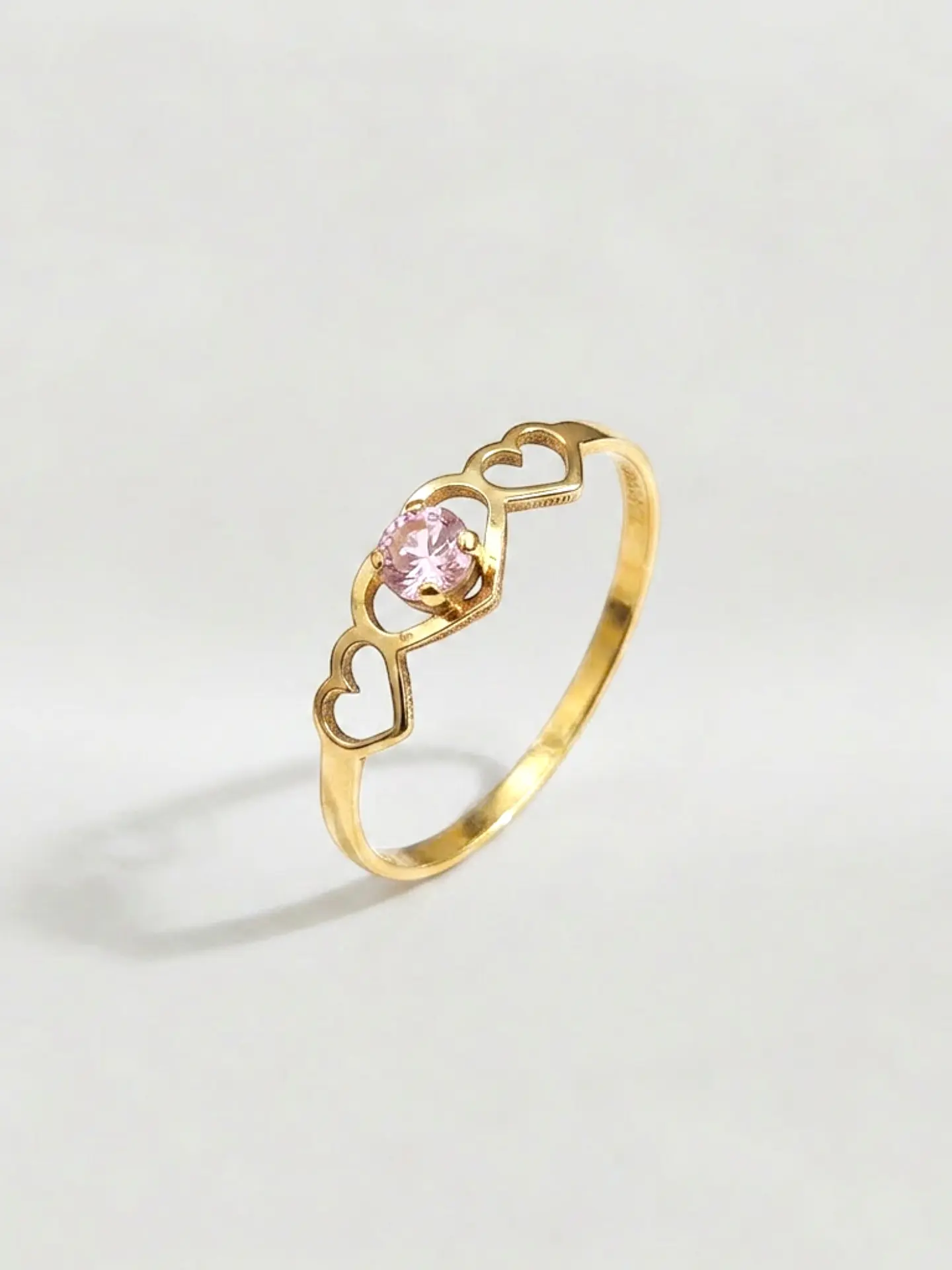 Anillo Trilogía de Corazones Rosa de Francia Oro 18k 5