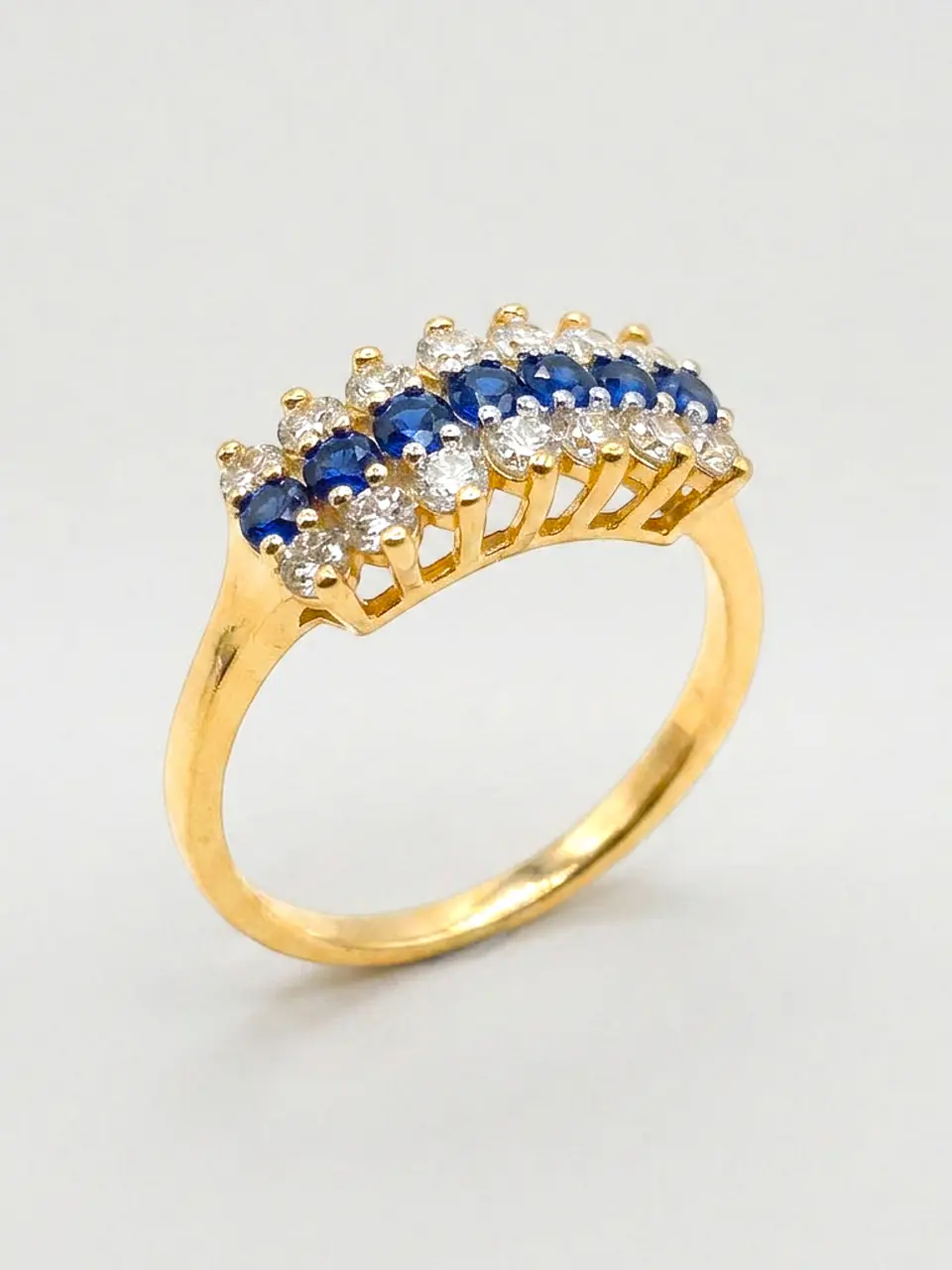 Anillo Condesa Real Zafiro y Circones Oro 18k 5