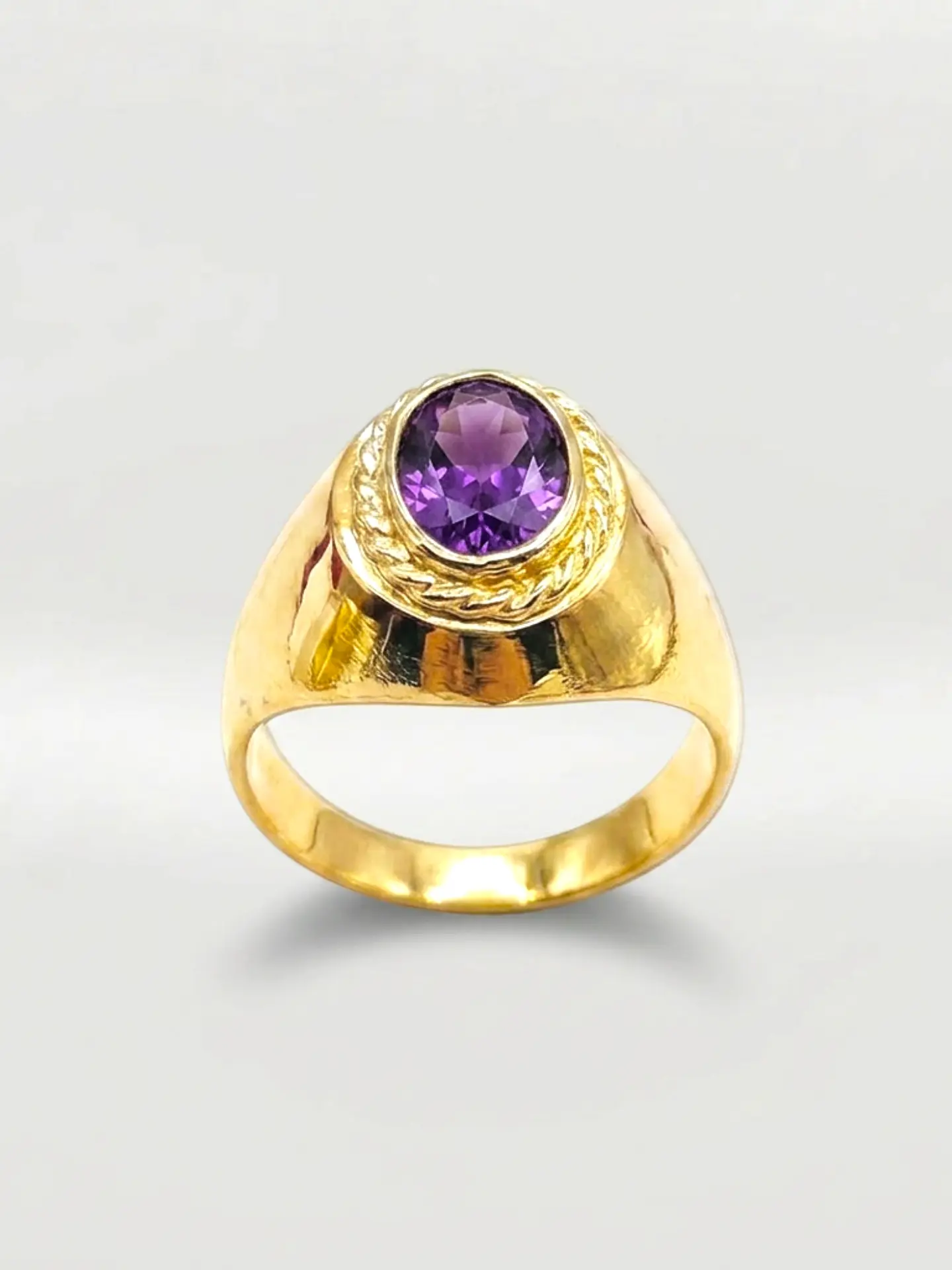 Anillo Estilo Bolocco de Amatista Oro 18k 1
