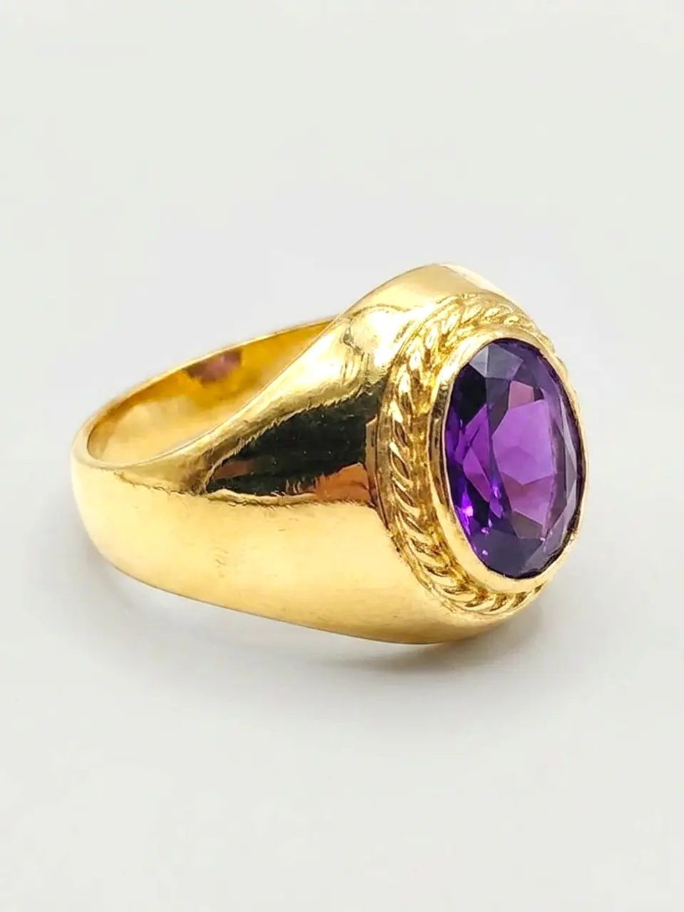 Anillo Estilo Bolocco de Amatista Oro 18k 4