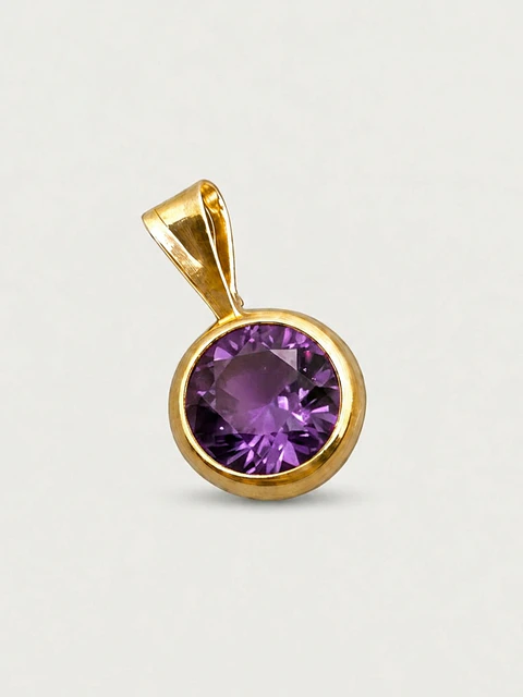 Colgante Punto de Luz Amatista Oro 18k