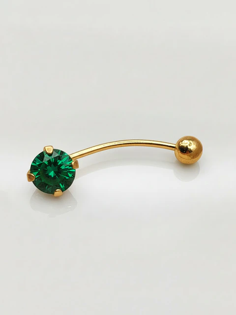 Piercing Esmeralda Jardín y Esfera Oro 18k