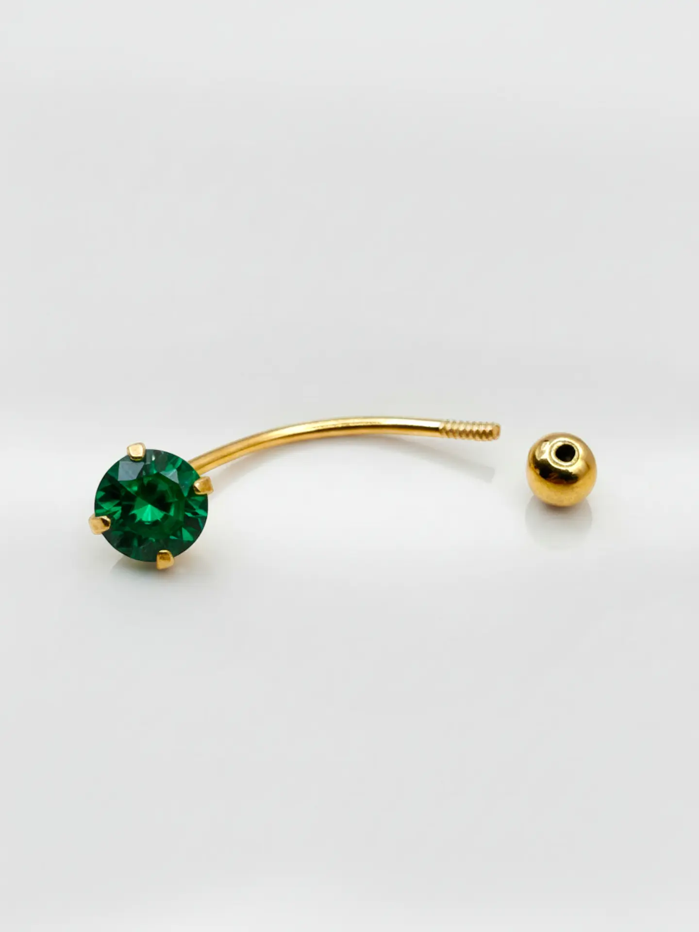 Piercing Esmeralda Jardín y Esfera Oro 18k 3