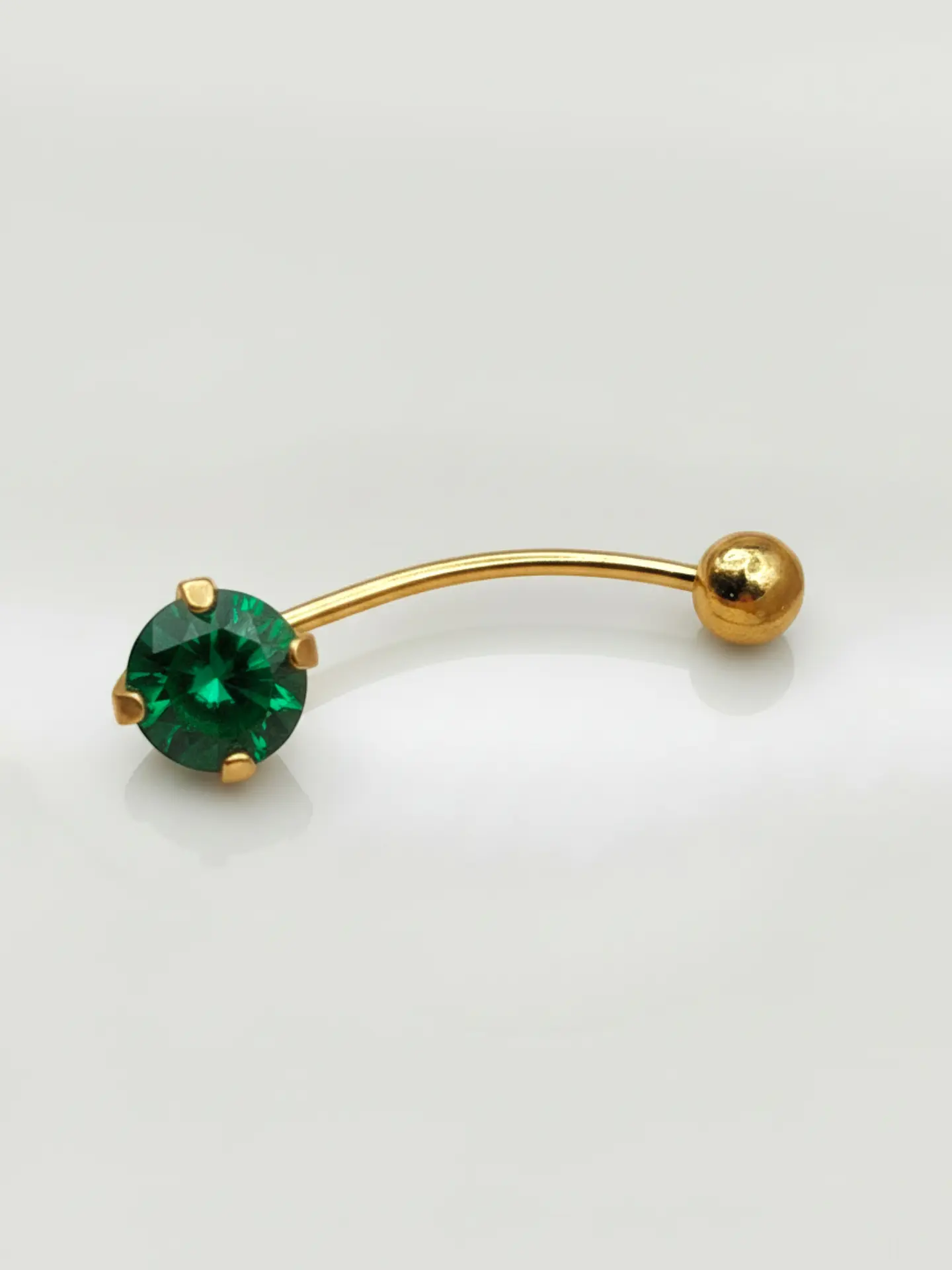 Piercing Esmeralda Jardín y Esfera Oro 18k 4