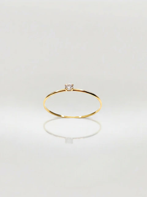 Anillo Solitario Esencia de Circón Oro 18k
