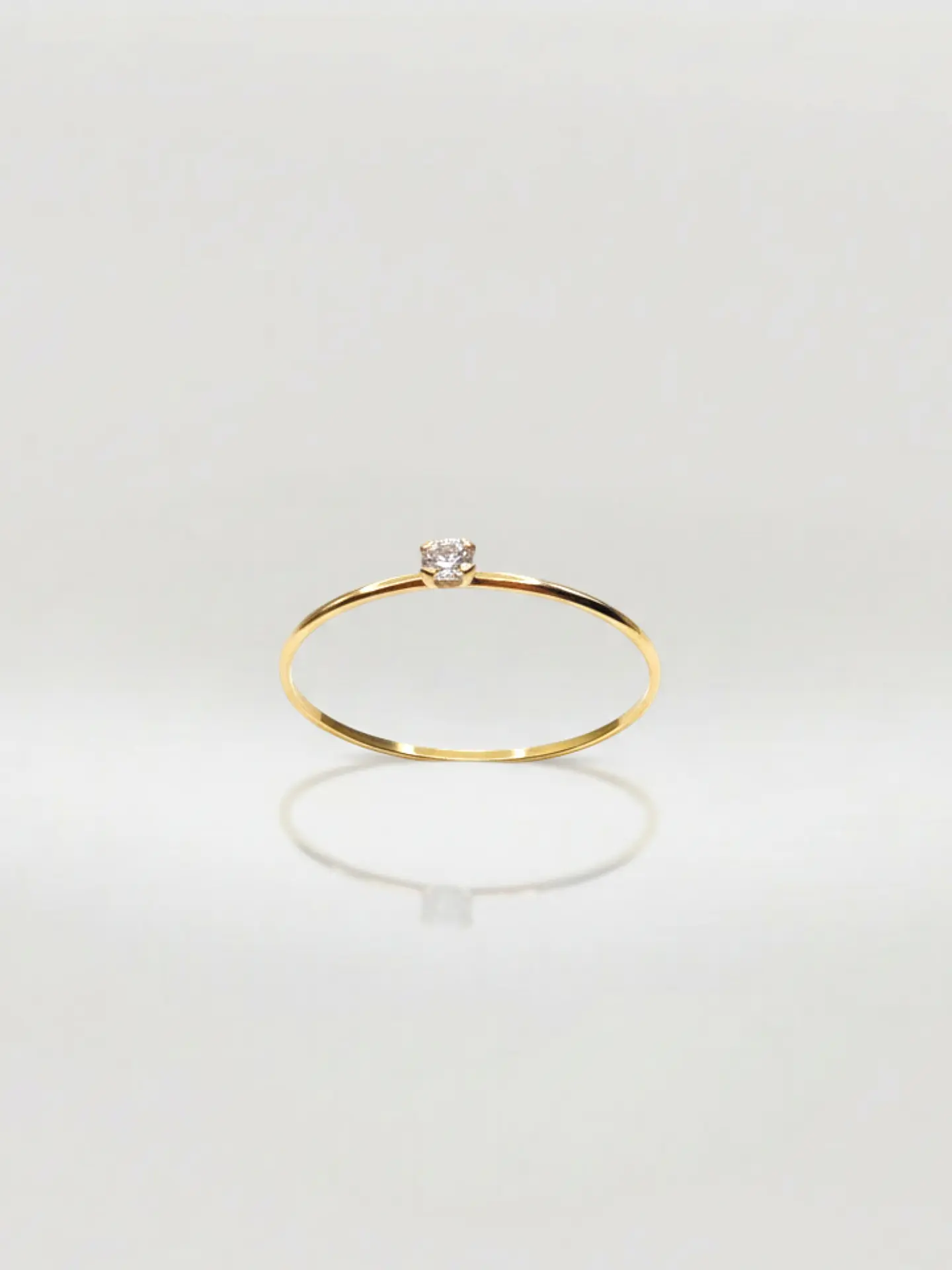 Anillo Solitario Esencia de Circón Oro 18k 1