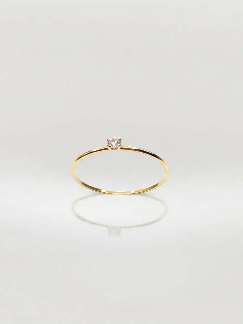 Anillo Solitario Esencia de Circón Oro 18k 1