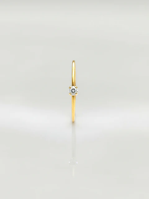 Anillo Solitario Esencia de Circón Oro 18k