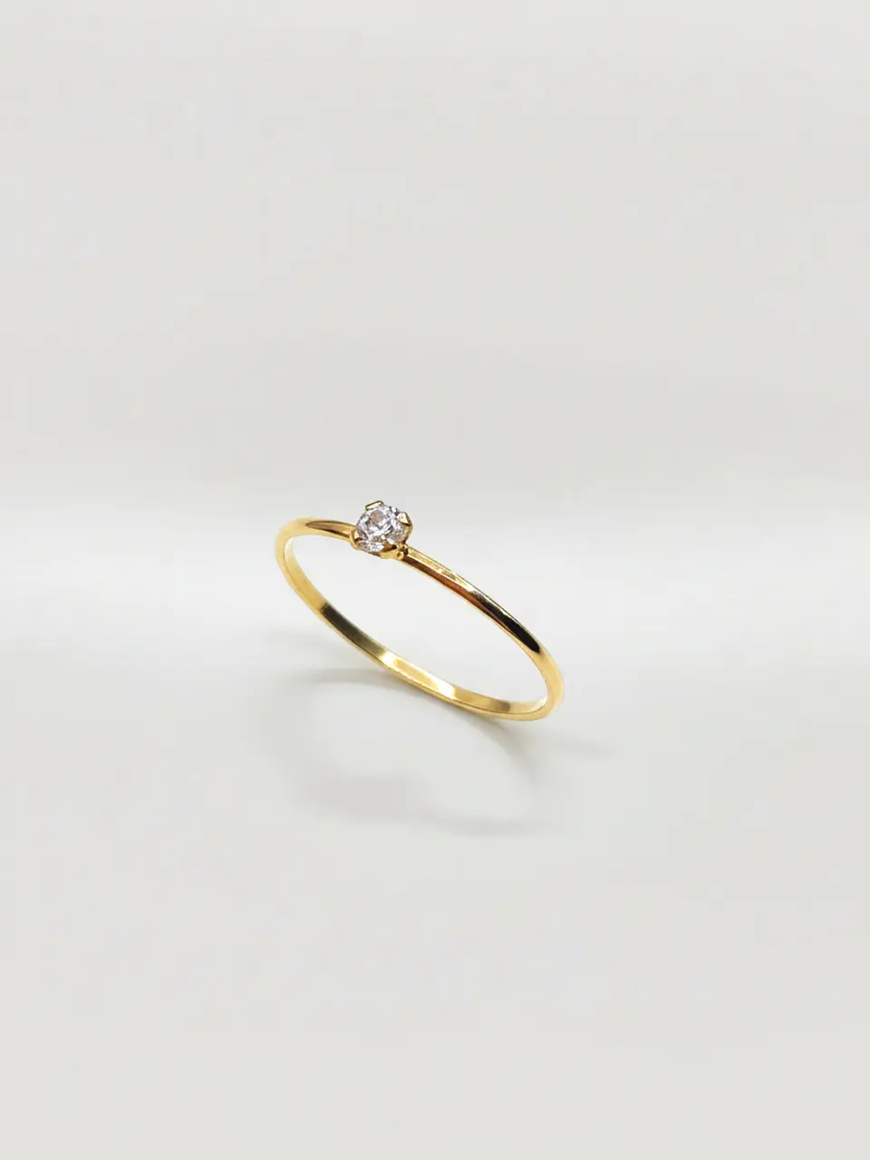 Anillo Solitario Esencia de Circón Oro 18k 3