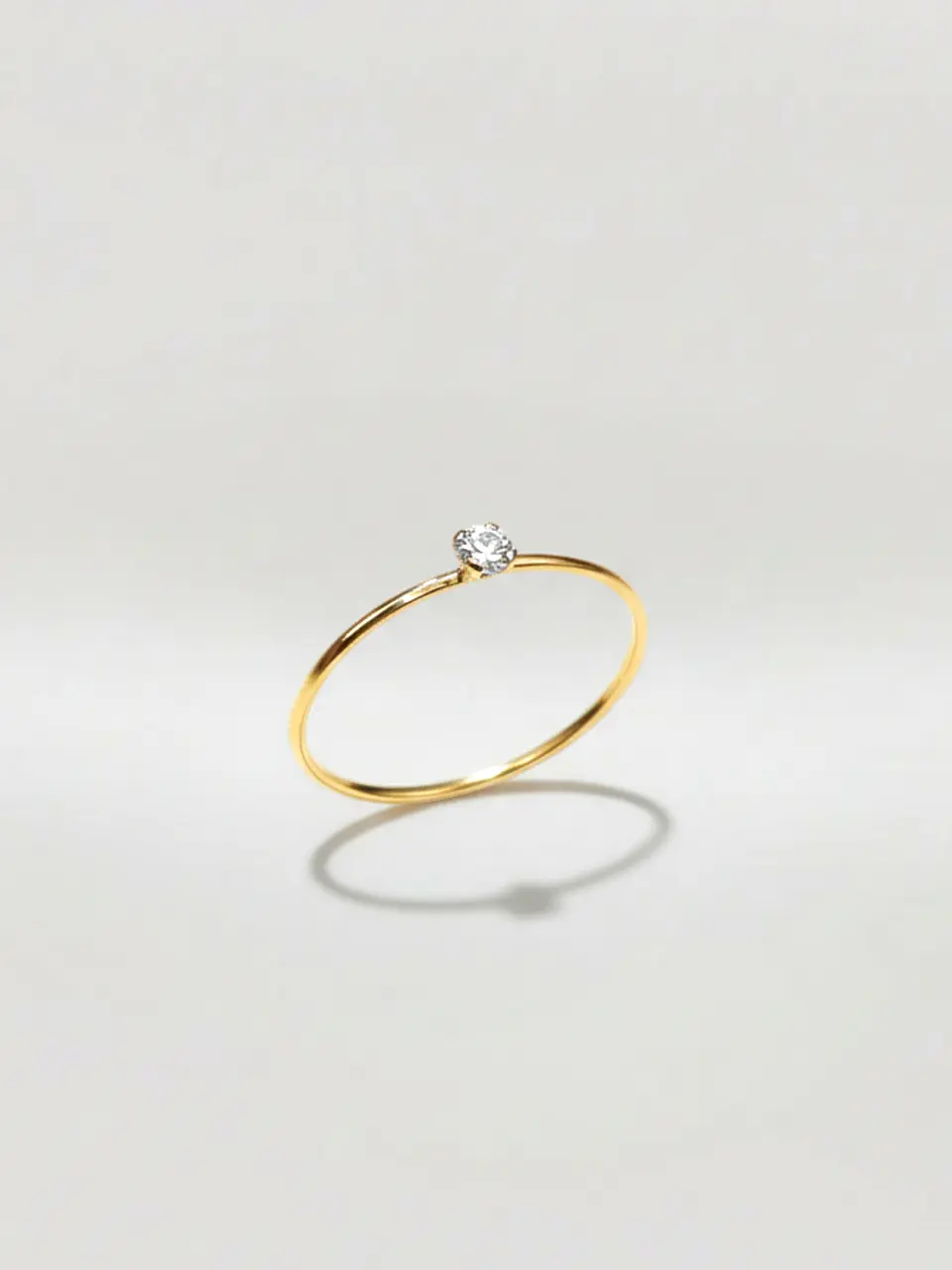 Anillo Solitario Esencia de Circón Oro 18k 4