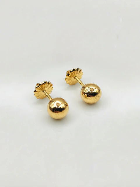 Aros Esfera de Oro Mediano 5 mm Oro 18k