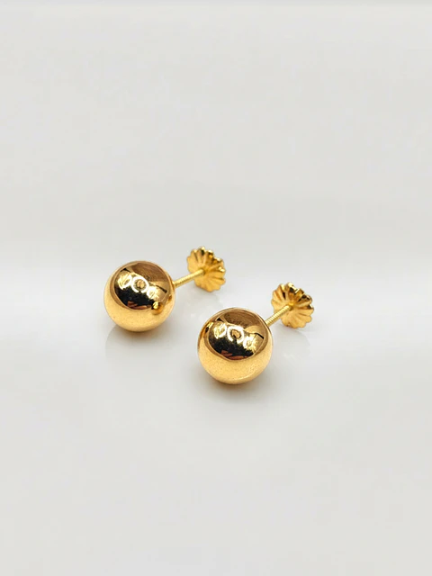 Aros Esfera grande 8 mm Oro 18k