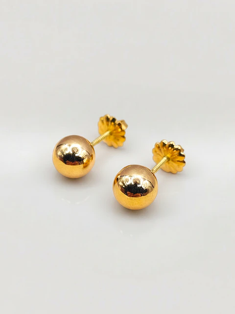 Aros Esfera Mediano 6 mm Oro 18k