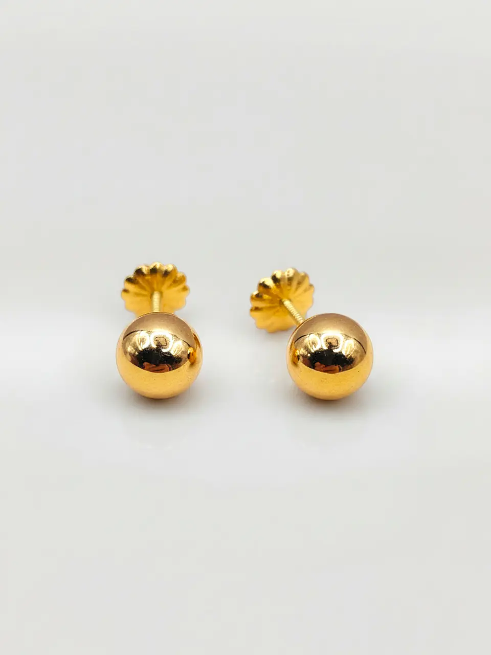 Aros Esfera de Oro Mediano 6 mm Oro 18k 3