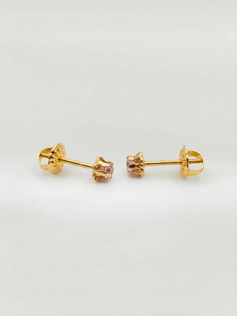 Aros Chatón Italiano Rosa de Francia Chico 4 mm Oro 18k