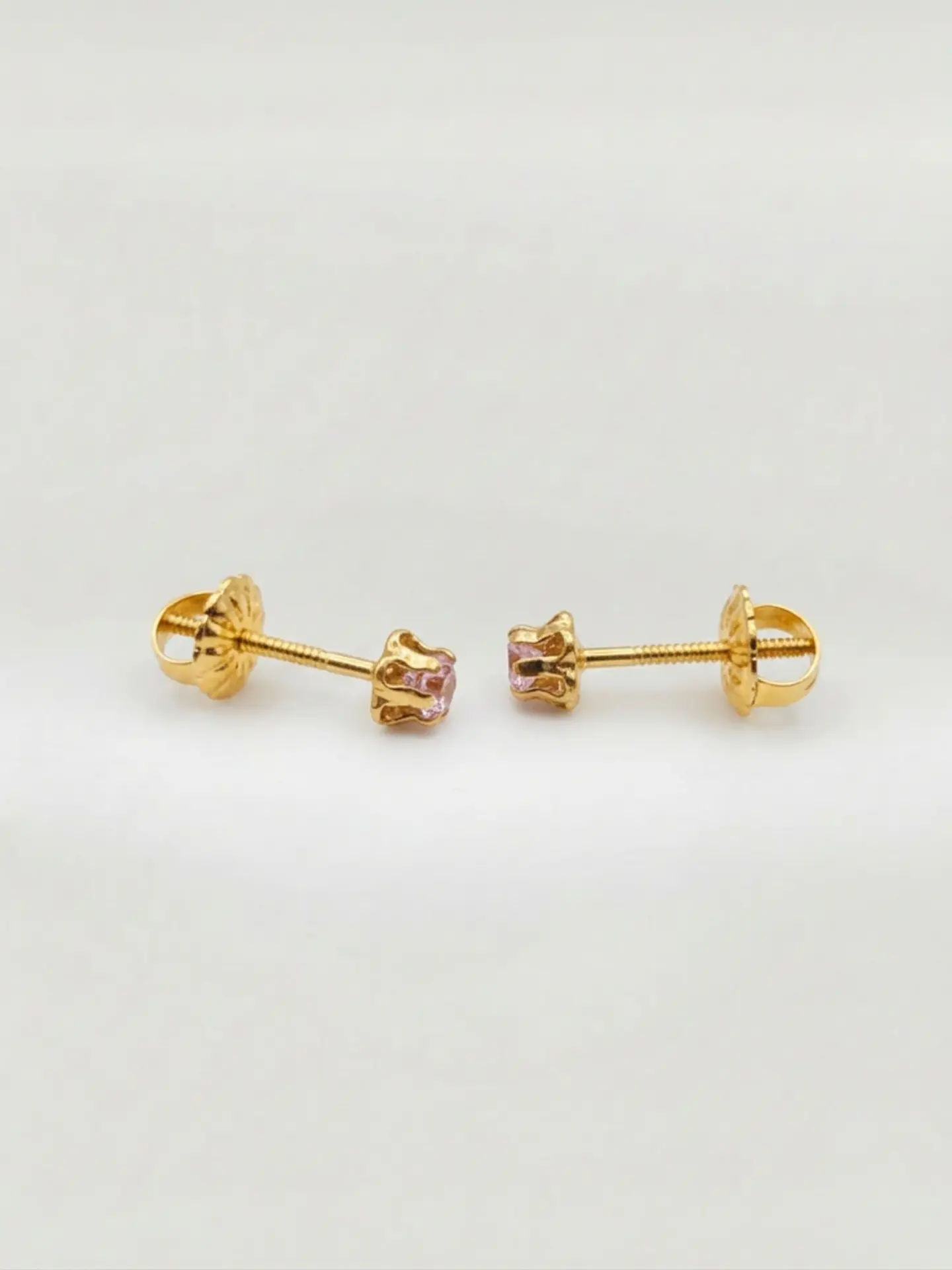Aros Chatón Italiano Rosa de Francia Chico 4 mm Oro 18k 2