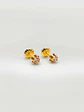 Aros Chatón Italiano Rosa de Francia Chico 4 mm Oro 18k - Miniatura 3
