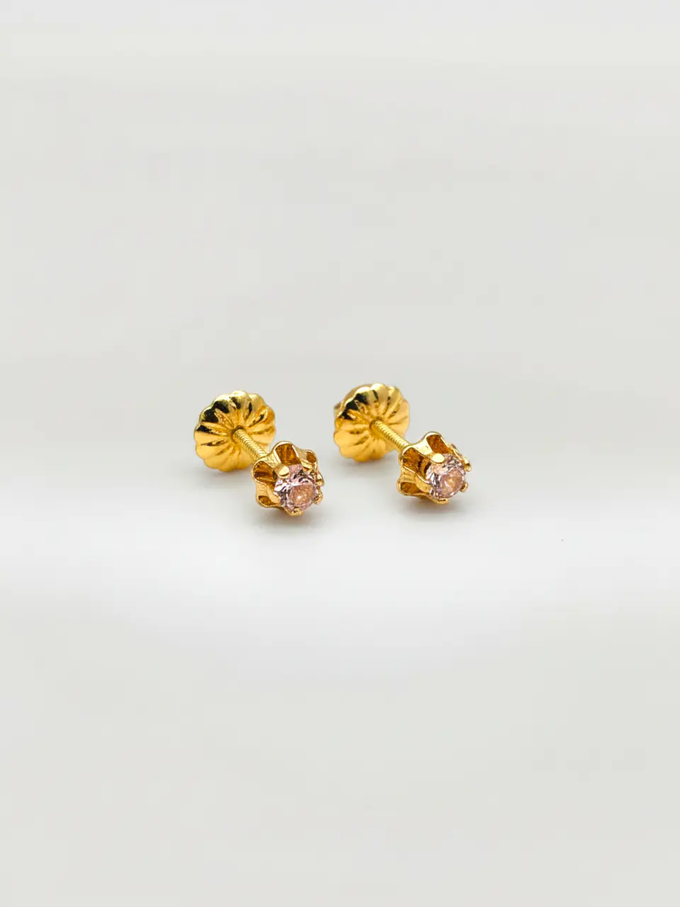 Aros Chatón Italiano Rosa de Francia Chico 4 mm Oro 18k 3