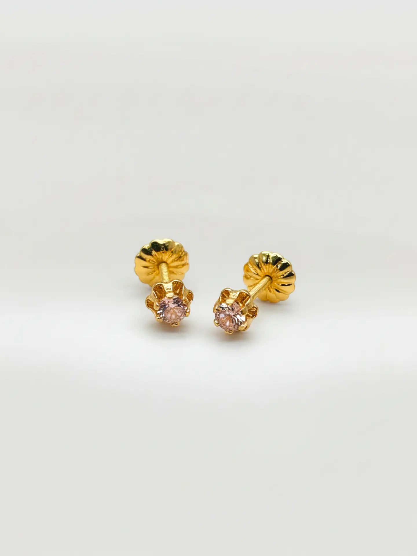 Aros Chatón Italiano Rosa de Francia Chico 4 mm Oro 18k 4