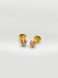 Aros Chatón Italiano Rosa de Francia Chico 4 mm Oro 18k - Miniatura 4