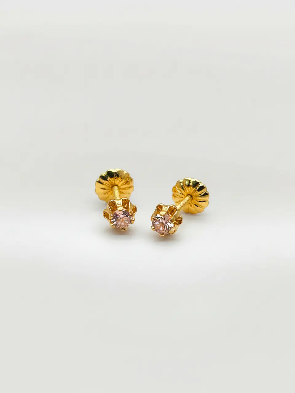 Aros Chatón Italiano Rosa de Francia Chico 4 mm Oro 18k 4