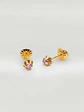 Aros Chatón Italiano Rosa de Francia Chico 4 mm Oro 18k - Miniatura 5