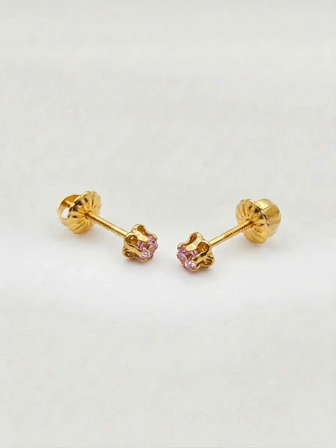 Aros Chatón Italiano Rosa de Francia Chico 2 mm Oro 18k