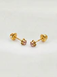 Aros Chatón Italiano Rosa de Francia Chico 2 mm Oro 18k - Miniatura 2