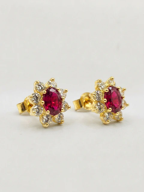 Aros Lady Pasión de Rubí Oro 18k